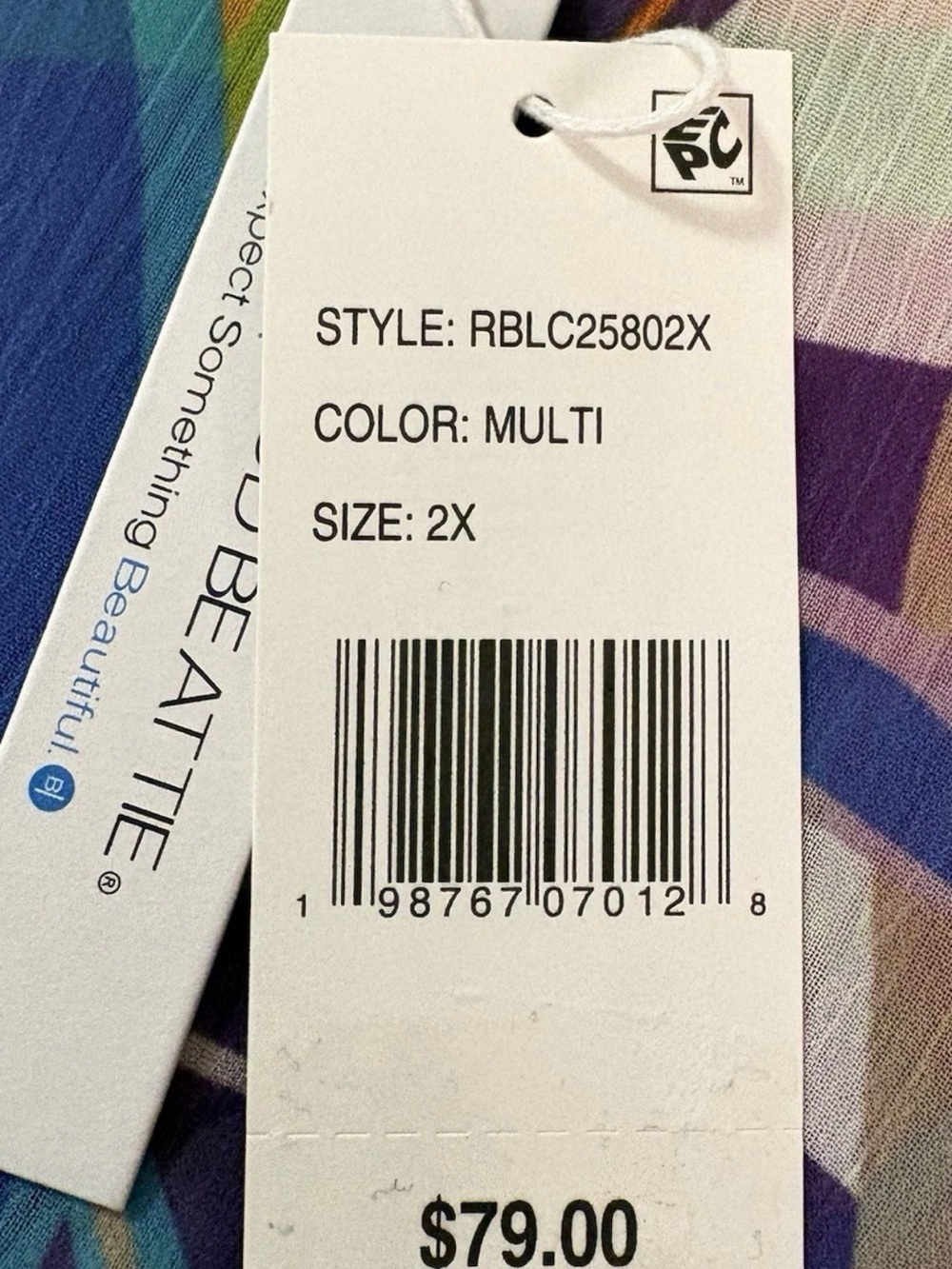 Bleu by Rod Beattie Bleu Rod Beattie Plus Size Living Color Caftan Cover-Up, 2X - Picture 5 of 6